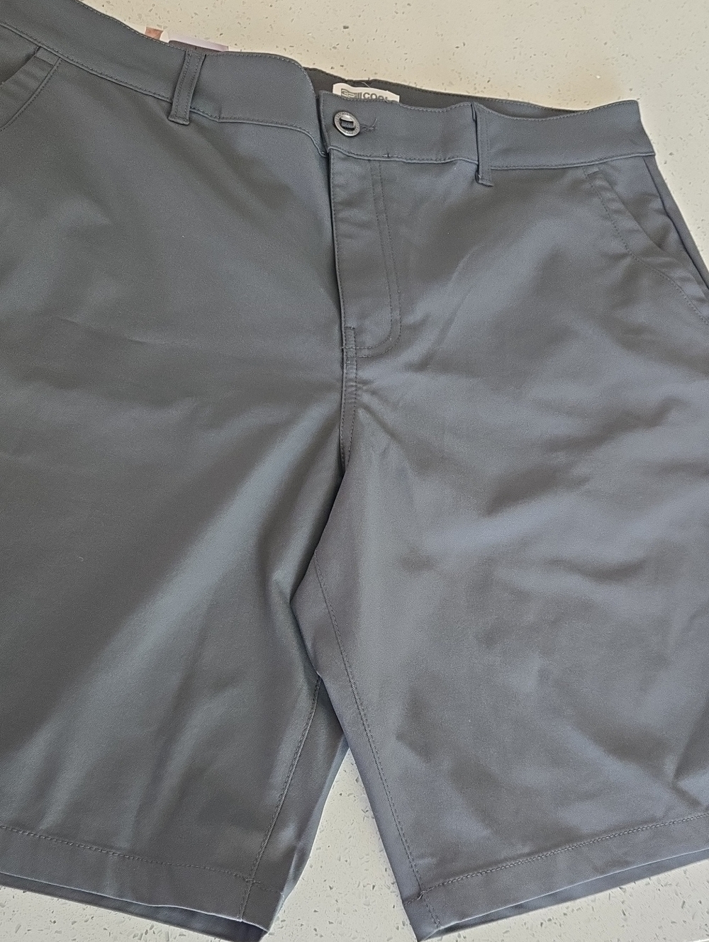 Men's Gray Flat-Front Performance Shorts